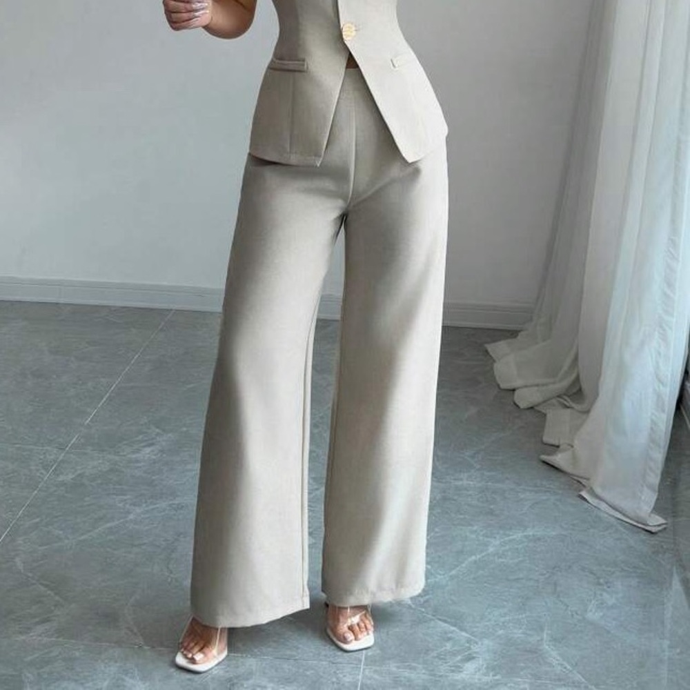 BLACK Elegant Cream PANTS - Picture 4 of 6